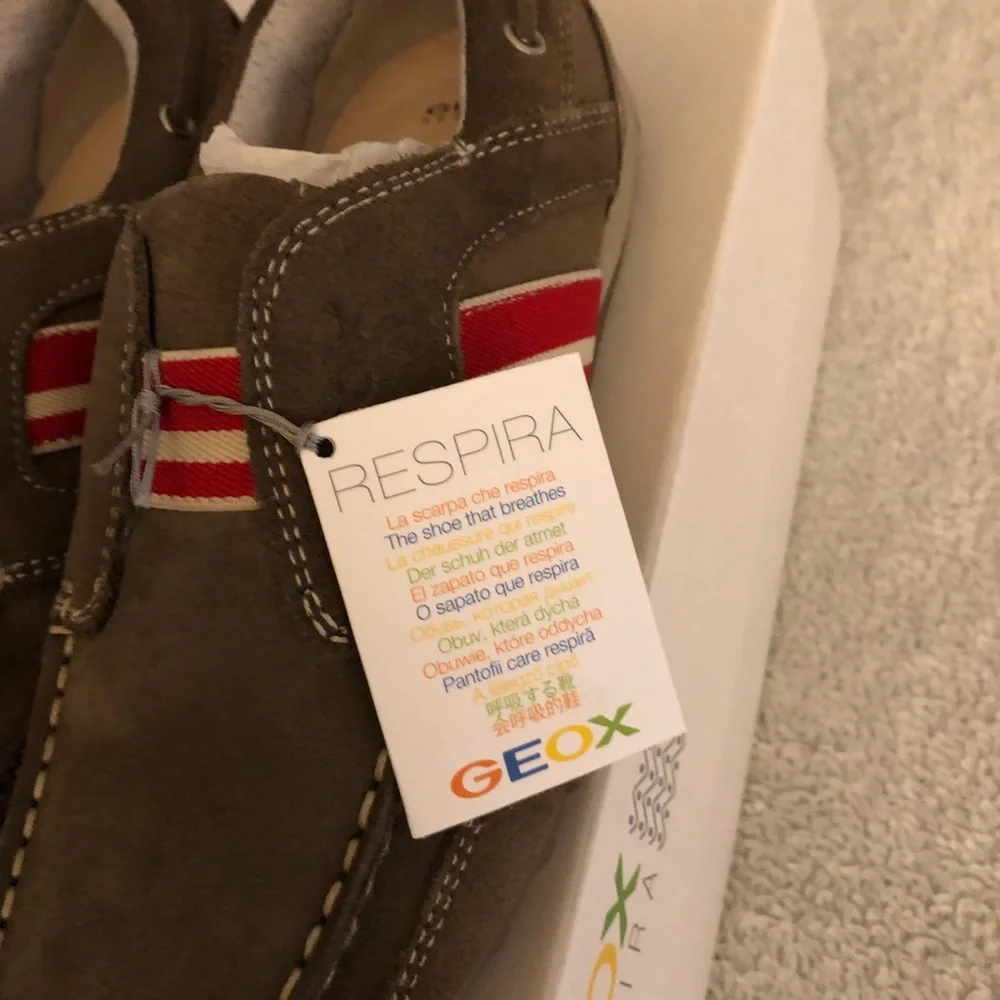 GEOX RESPIRA SUEDE LOAFER MOCCASINS US 6.5 BIG KID ANTI ODOR NON MARKING💘 NIB!